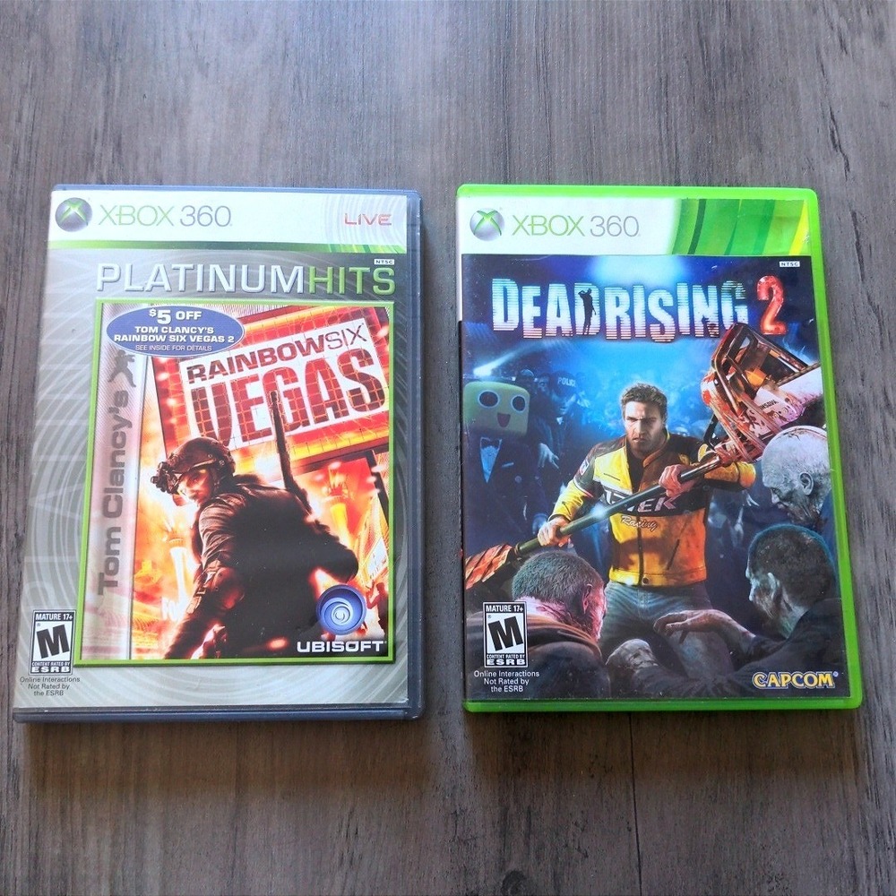 Xbox 360 Game Lot Dead Rising 2 & Rainbow Six Vegas Platinum Hits Tested - Picture 1 of 5